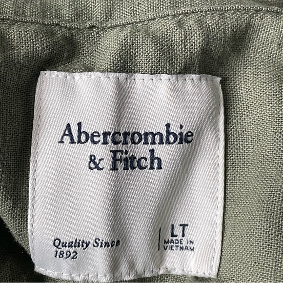 Abercrombie & Fitch Green Linen Blend Button Down Shirt Dress - 35043 - Picture 14 of 16